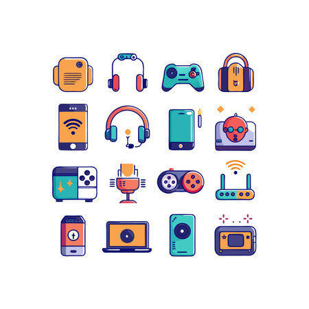 Set of flat line icons of gadgets and gadgets. Vector illustration.