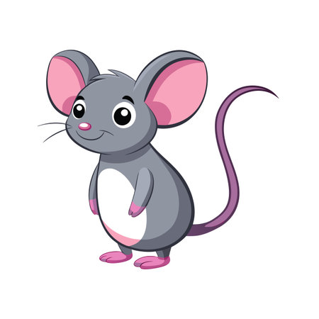Cute cartoon mouse isolated on a white background. Vector illustration.のイラスト素材
