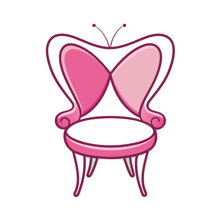 Stylish chair designed like a butterflyのイラスト素材