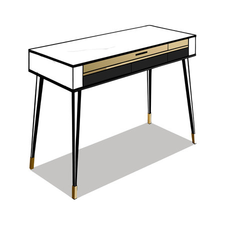 Creative writing desk design with hidden drawerのイラスト素材