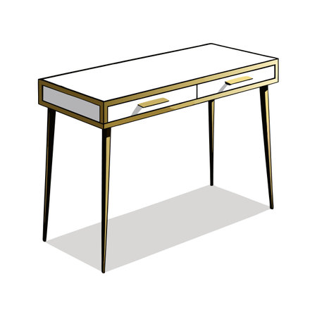 Writing desk featuring hidden drawer designのイラスト素材