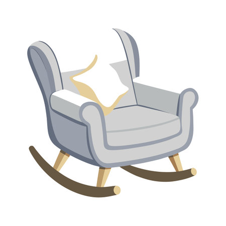 Rocking armchair with plush cushions designのイラスト素材
