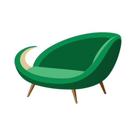 Chic crescent shaped sofa designのイラスト素材