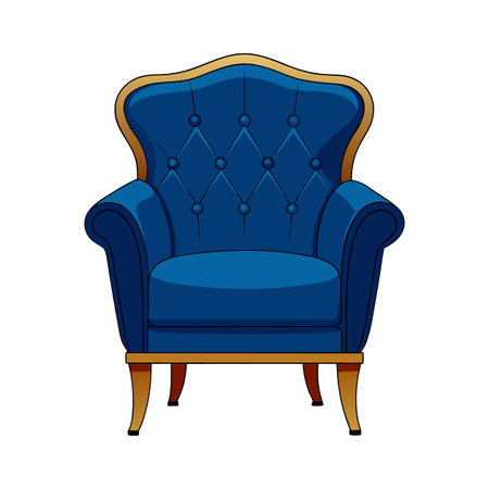 Creative luxurious armchair with tufted designのイラスト素材