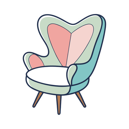 Stylish chair influenced by butterfly designのイラスト素材