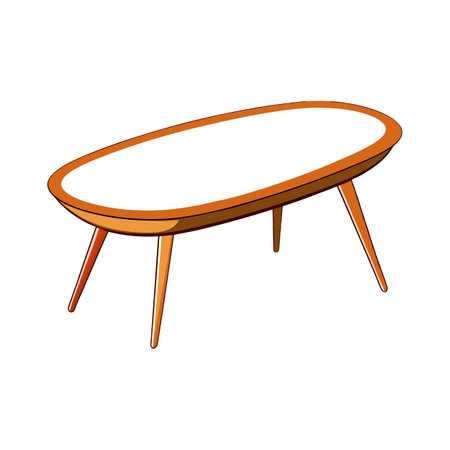 Stylish kidney-shaped coffee table designのイラスト素材