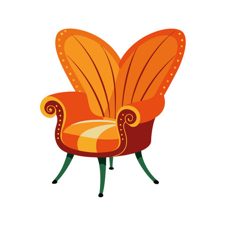 Whimsical chair with butterfly-shaped backrestのイラスト素材