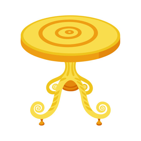 Chic round table featuring spiral-shaped legsのイラスト素材