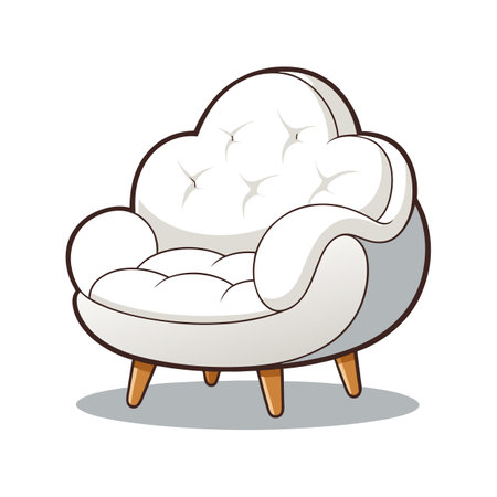 Whimsical lounge chair shaped like a cloudのイラスト素材