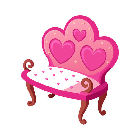 Stylish whimsical bench with elegant heart designのイラスト素材