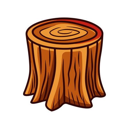 Stylish tree stump-shaped stoolのイラスト素材