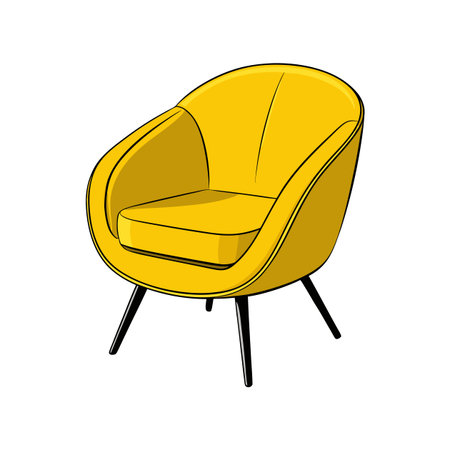Chic accent chair featuring a bucket seatのイラスト素材