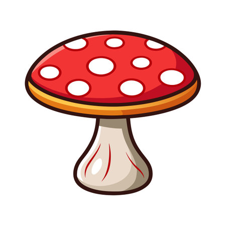 Chic side table with mushroom outlineのイラスト素材