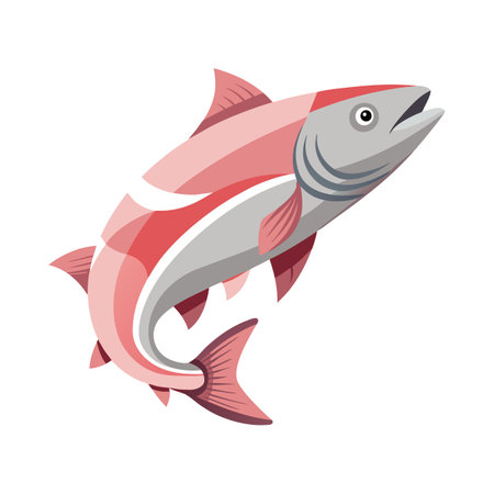 Unique Salmon with Streamlined Bodyのイラスト素材