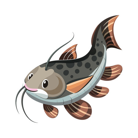 Unique Spotted Catfish with Whiskersのイラスト素材