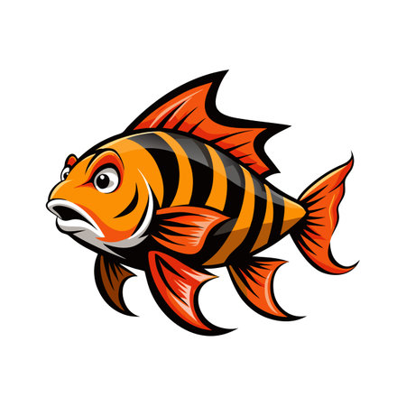 Creative Tiger Fish with Striped Bodyのイラスト素材