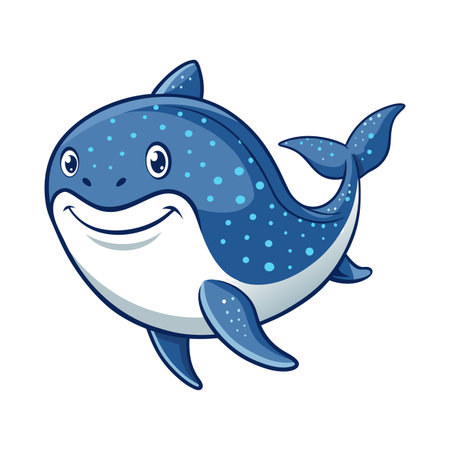Creative Whale Shark with Gentle Smileのイラスト素材