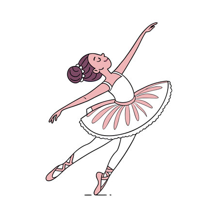 Ballerina in a tutu. Hand drawn vector illustration.のイラスト素材
