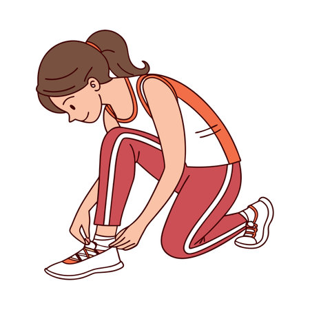 fitness woman running cartoon vector illustration graphic design vector illustration graphic designのイラスト素材