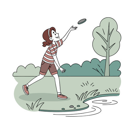 Person playing with a magnifying glass in the park vector illustration graphic designのイラスト素材