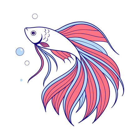 Colorful fish on white background. Vector illustration for your design.のイラスト素材