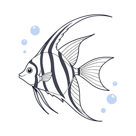 Cute hand drawn doodle cartoon fish. Vector illustration.のイラスト素材
