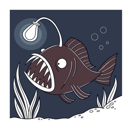 Vector illustration of cute cartoon piranha. Underwater world.のイラスト素材