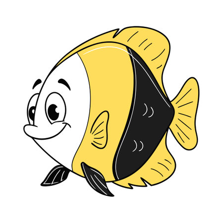 cute cartoon fish isolated on a white background. Vector illustration.のイラスト素材