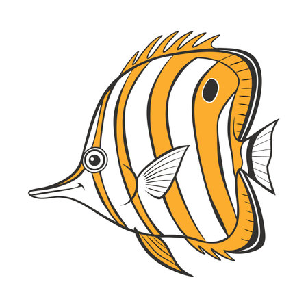 Tropical fish illustration on white backgroundのイラスト素材