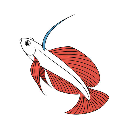 fish icon over white background. colorful design. vector illustratonのイラスト素材