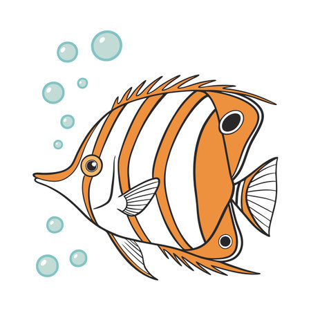 Coloring book for children. Cute cartoon fish. Vector illustration.のイラスト素材