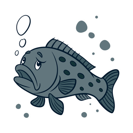 Vector illustration of a funny cartoon fish. Cute cartoon fish.のイラスト素材