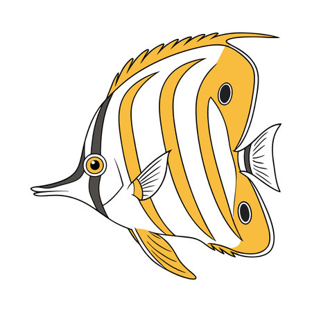 tropical fish icon image vector illustration design  black and white colorのイラスト素材