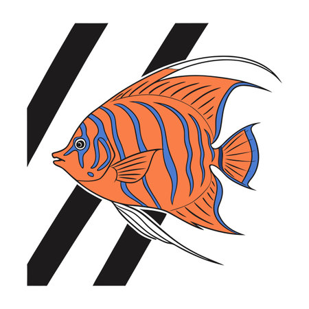 Letter X with a fish on a white background. Vector illustration.のイラスト素材
