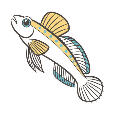 Cute cartoon fish isolated on a white background. Vector illustration.のイラスト素材