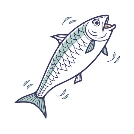 Vector illustration of a fish on a white background. Seafood.のイラスト素材