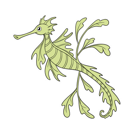 Seahorse. Coloring book for children. Vector illustration.のイラスト素材