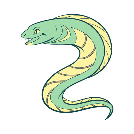 Cute snake cartoon vector illustration isolated on white background. Cartoon snake.