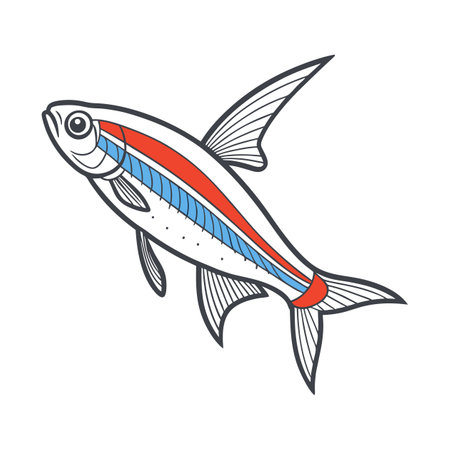 Tuna fish icon in doodle style on a white backgroundのイラスト素材