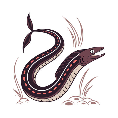 Vector illustration of a snake on a white background. Cartoon style.のイラスト素材