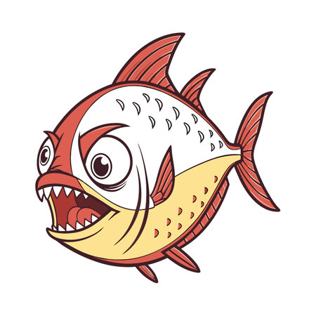 Funny cartoon fish isolated on white background. Vector illustration for your designのイラスト素材