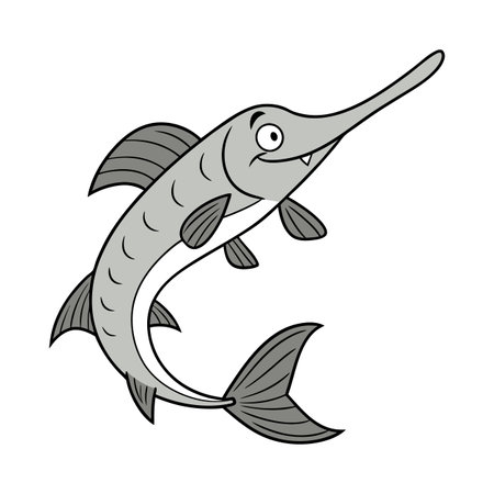 Vector illustration of cartoon fish on white background. Vector cartoon fish.のイラスト素材