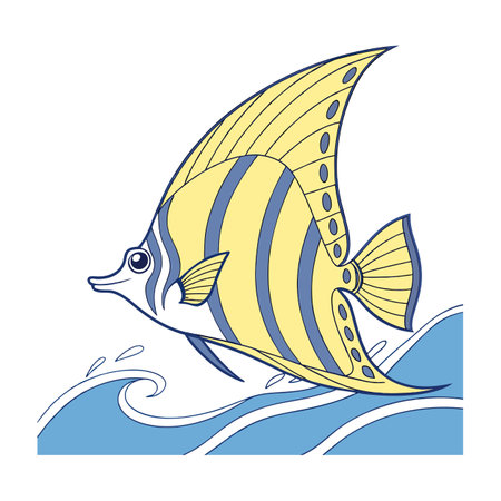 Fish icon. Sea life ecosystem fauna and ocean theme. Isolated design. Vector illustrationのイラスト素材