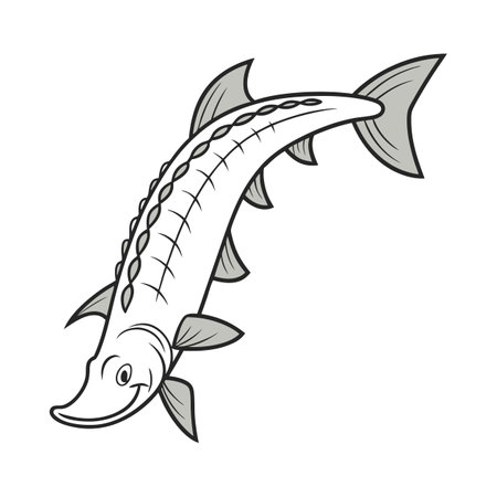 Crocodile fish isolated on white background. Vector illustration.のイラスト素材