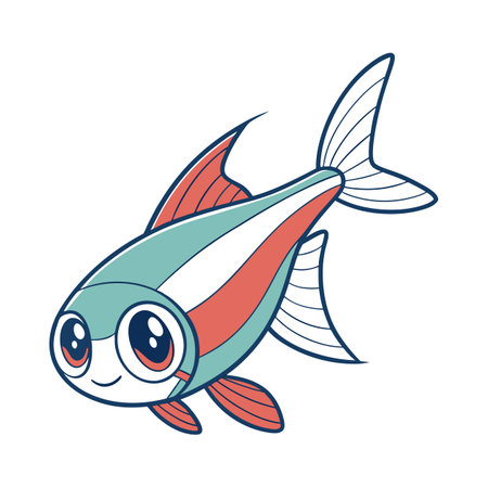 Fish cartoon icon. Sea life ecosystem fauna and ocean theme. Isolated design. Vector illustrationのイラスト素材