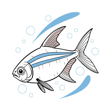 Illustration of a fish on a white background. Vector illustration.のイラスト素材