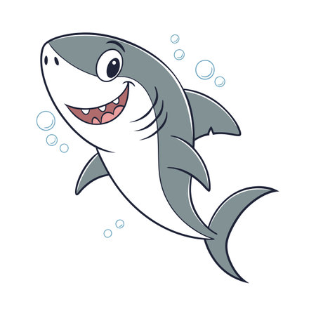 Shark. Vector illustration. Isolated on a white background.のイラスト素材