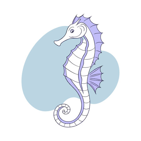 Seahorse. Coloring book for children. Vector illustration.のイラスト素材