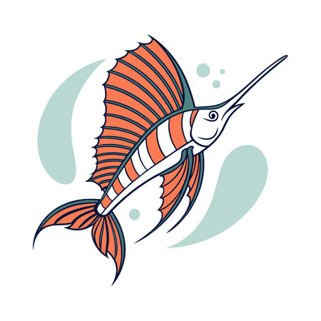 Marlin fish icon. Vector illustration of a sea fish on white background.のイラスト素材