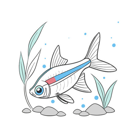 Illustration of a fish on a white background. Vector illustration.のイラスト素材